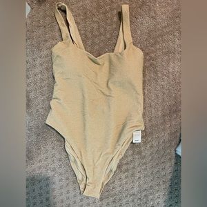 Aerie gold shimmer one piece swuimsuit